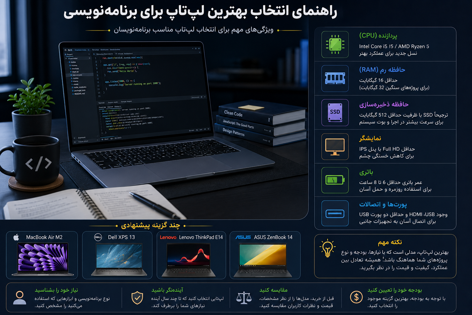 بهترین لپ‌تاپ برای برنامه‌نویسان در سال ۲۰۲۶؟